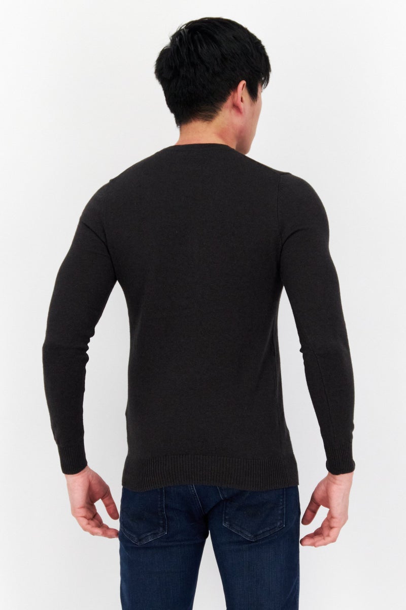 Lyle & Scott Men Crew Neck Brand Logo Sweaters, Charcoal - Image 4